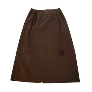 N Touch VINTAGE Brown Faux Suede Long Skirt Womens Size L